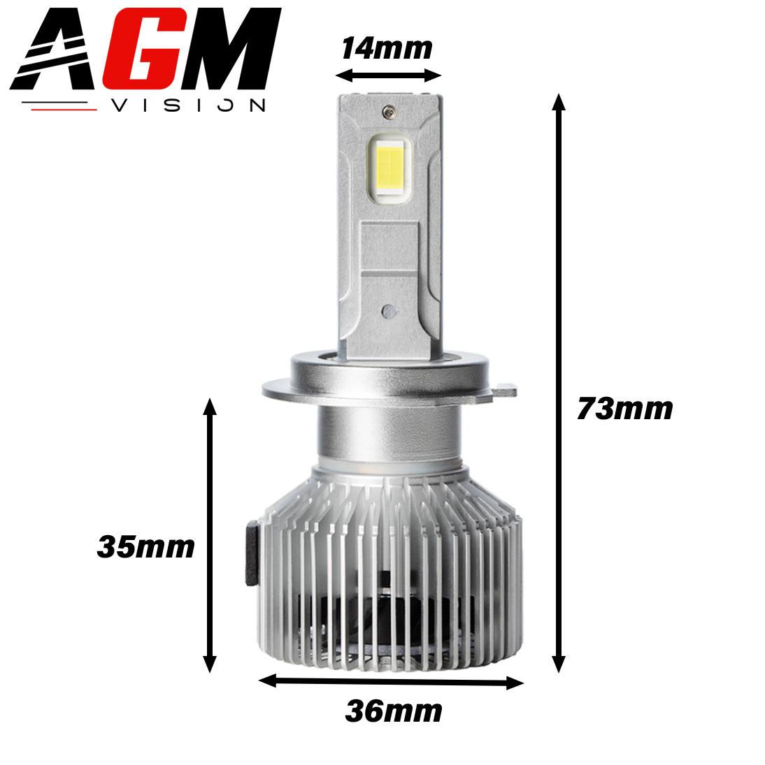 Kit Ampoules LED H7 VEGA G7 Full LEDs ZES Ventilées - 500% Plus Lumineux, 8000 Lumens, 12V 24V Pour Feux Croisement & Route