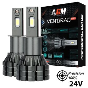 Kit Ampoules LED H3 VENTIRAD PRO 24V - AGM Vision