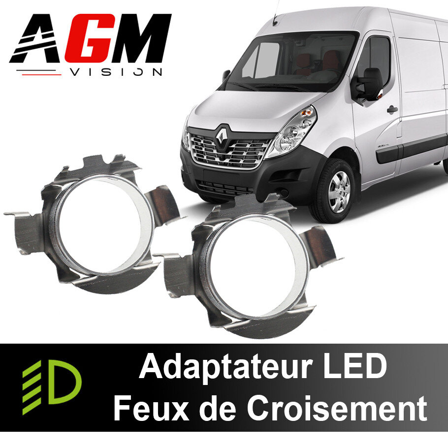 Pack de 2 adaptateurs LED pour feux de croisement Renault Master 3 Pack de 2 adaptateurs LED pour feux de croisement Renault Master 3