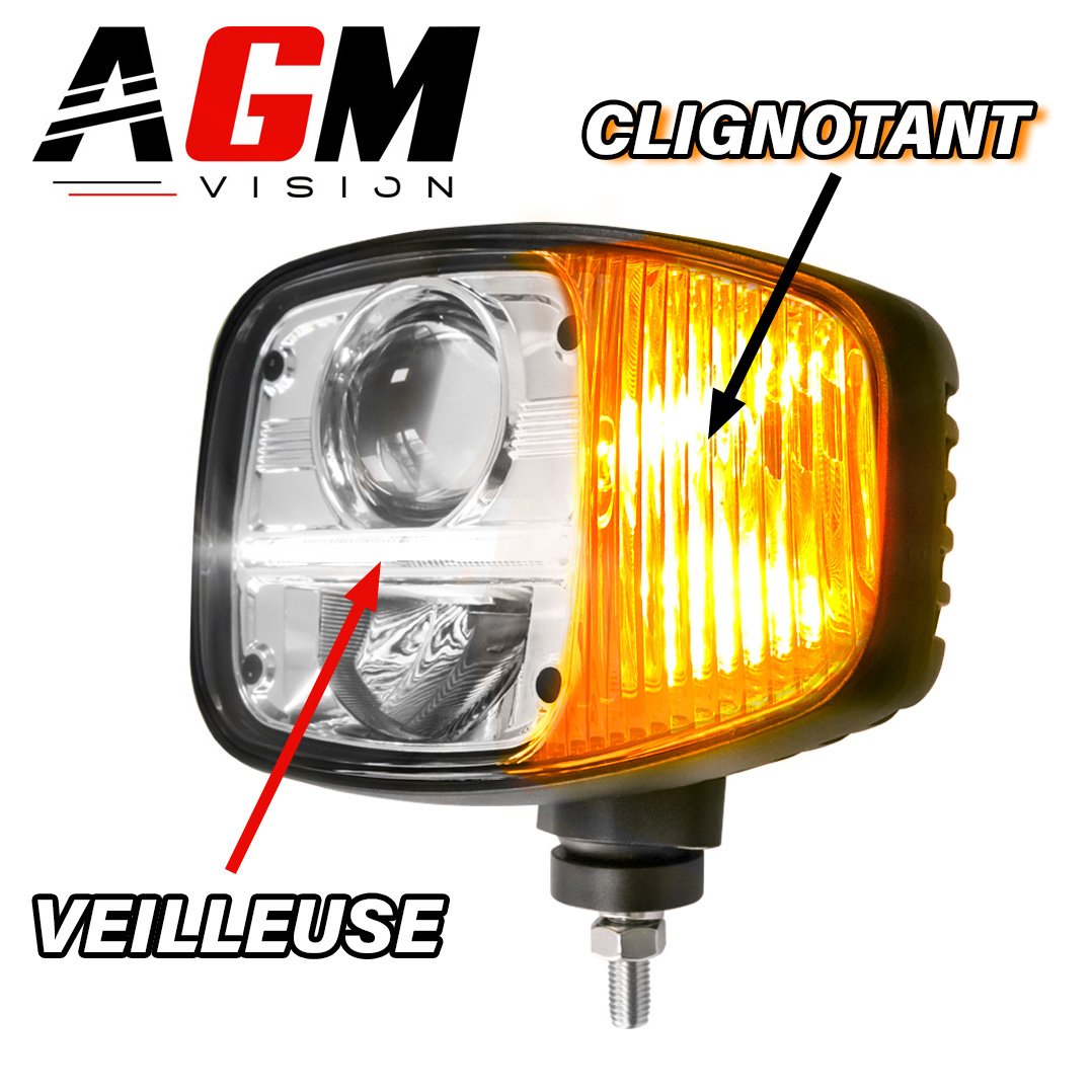 2 Fari R2 Con Abbaglianti E Luce Di Posizione – 12V 45/40W Per Trattori Case IH, Fendt, Zetor, Con Lampadine Incluse