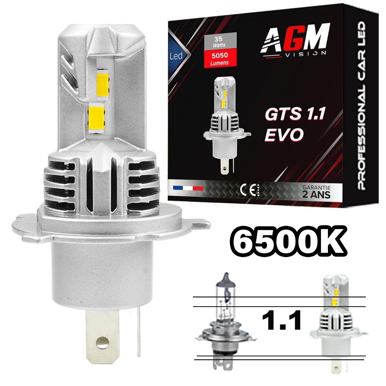 H4 GTS 1.1 Slim ventilated LED bulb, 35 watts, 5050 lumens, white 6500K H4 GTS 1.1 Slim ventilated LED bulb, 35 watts, 5050 lumens, white 6500K
