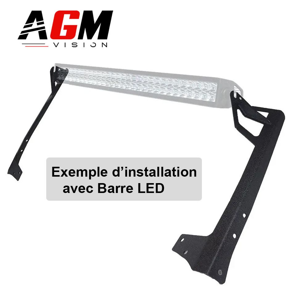 Noir) 2 supports de montage pour barre lumineuse LED de voiture Noir) 2 supports de montage pour barre lumineuse LED de voiture