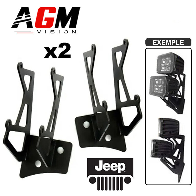 KIT 2x SUPORTES PARA 2 FARÓIS LED ADICIONAIS JEEP WRANGLER KIT 2x SUPORTES PARA 2 FARÓIS LED ADICIONAIS JEEP WRANGLER