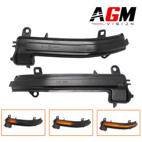 Kit de 2 clignotants dynamiques de rétroviseur BMW (noir fumé) – Type 1 - AGM Vision