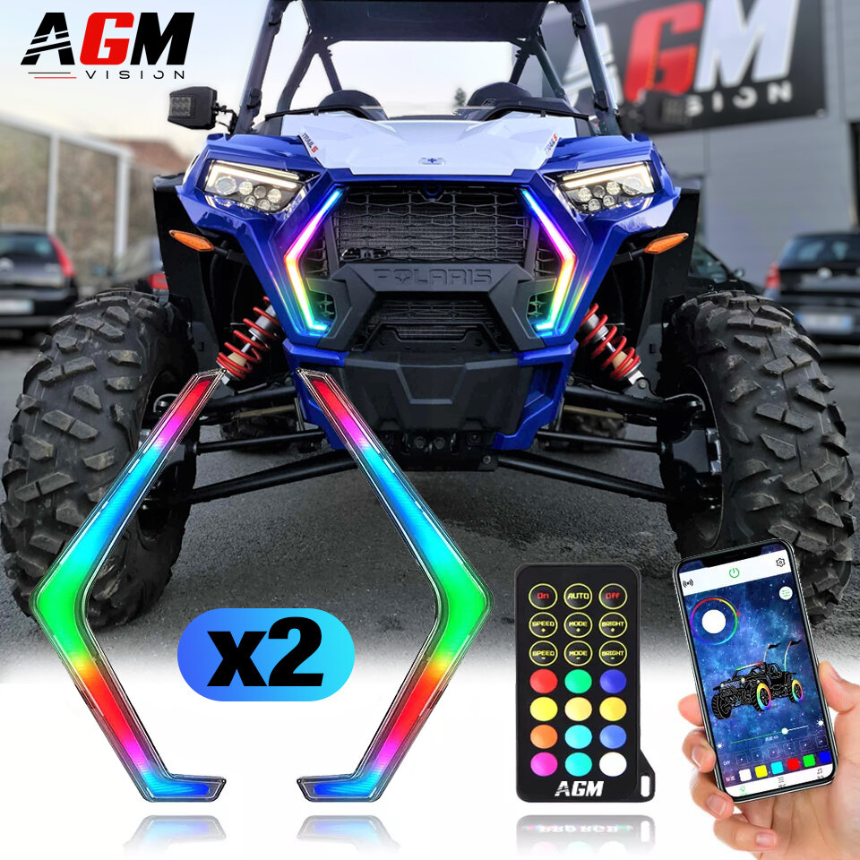 Kit 2 Luzes diurnas LED RGB - Polaris RZR Kit 2 Luzes diurnas LED RGB - Polaris RZR