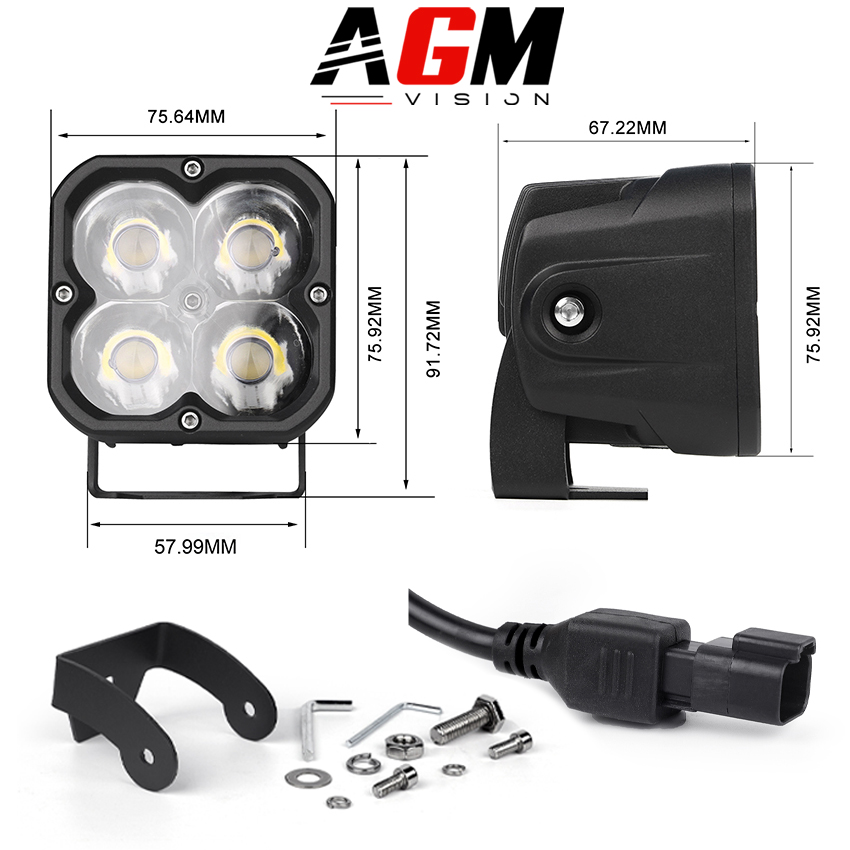 Gazechimp Feu Arrière Moto Quad LED 12V - Feu Frein Plaque Immatriculation Universel Noir