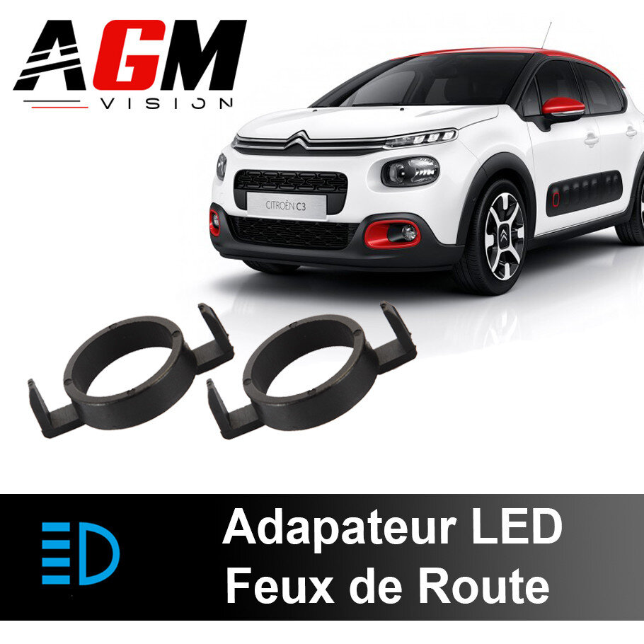 Pack 2 Adaptateurs LED Feux de Route CITROËN C3 2016-2020 Pack 2 Adaptateurs LED Feux de Route CITROËN C3 2016-2020