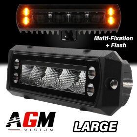 LED RECHTHOEKIGE KOPLAMP METEOR FLASH + MULTI-BEVESTIGING - AGM Vision