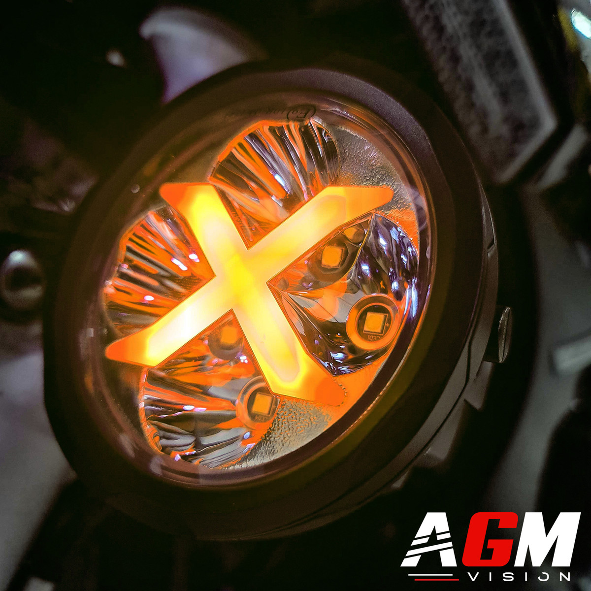 KIT 2 Round X Tech LED headlights, color of choice, additional lighting