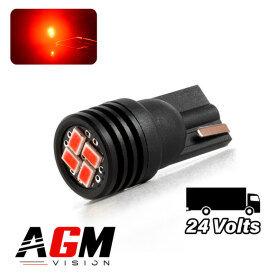 Ampoule LED T10-WR5W FRONT LED (Rouge) Camion 24 Volts - AGM Vision