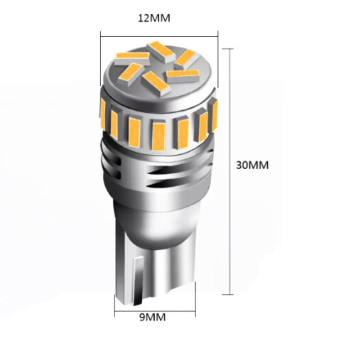 T10-W5W LEDバルブ 360°（オレンジ）トラック 24ボルト