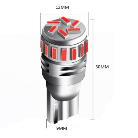 Lampadina LED T10-W5W 360° - Rosso