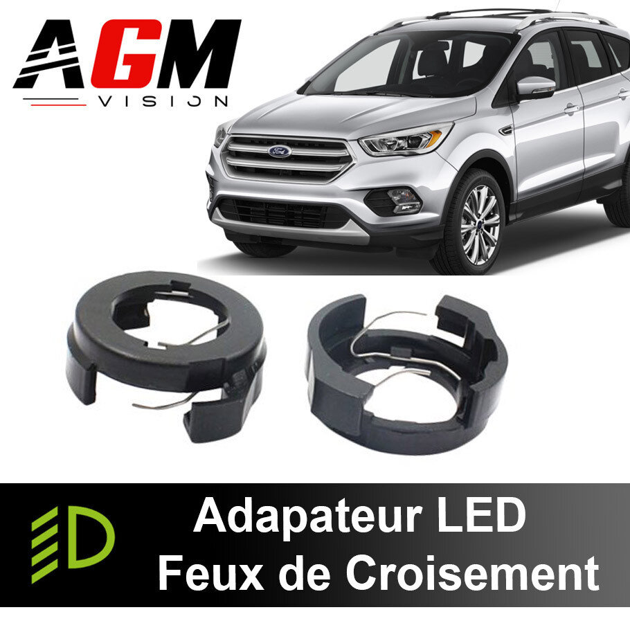 Pack of 2 LED Headlight Adapters Ford Kuga 2 Phase 2 2016 - 2020 Pack of 2 LED Headlight Adapters Ford Kuga 2 Phase 2 2016 - 2020