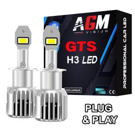 KIT Ampoules LED H3 GTS EVO R70W - Réglables & Ventilées - AGM Vision