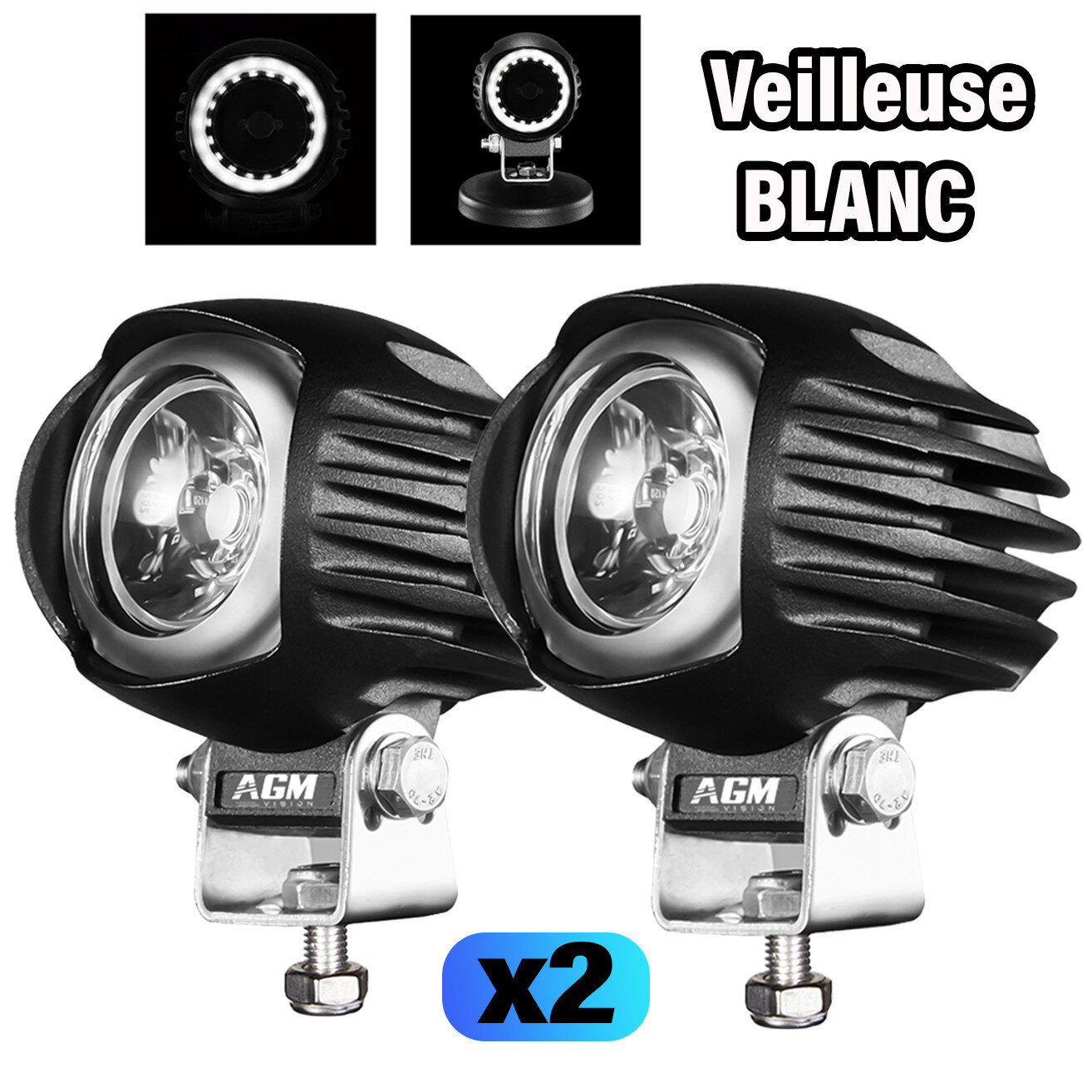 KIT 2 MINI ROUND LED MOTORCYCLE HEADLIGHTS RACING 40W WHITE DRL KIT 2 MINI ROUND LED MOTORCYCLE HEADLIGHTS RACING 40W WHITE DRL