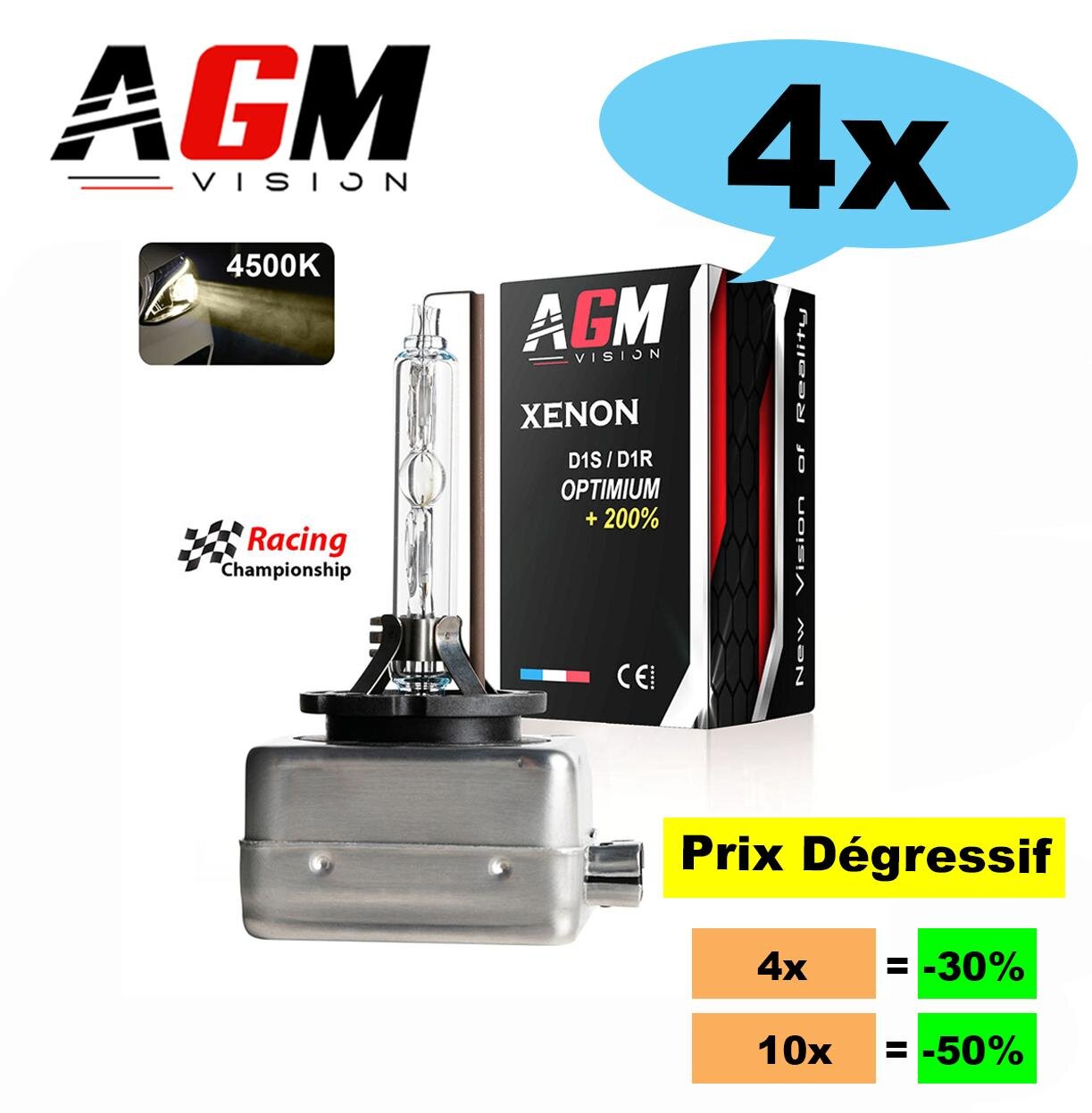 Lot of 4 Xenon Bulbs D1S OPTIMIUM +200% 4500K Lot of 4 Xenon Bulbs D1S OPTIMIUM +200% 4500K