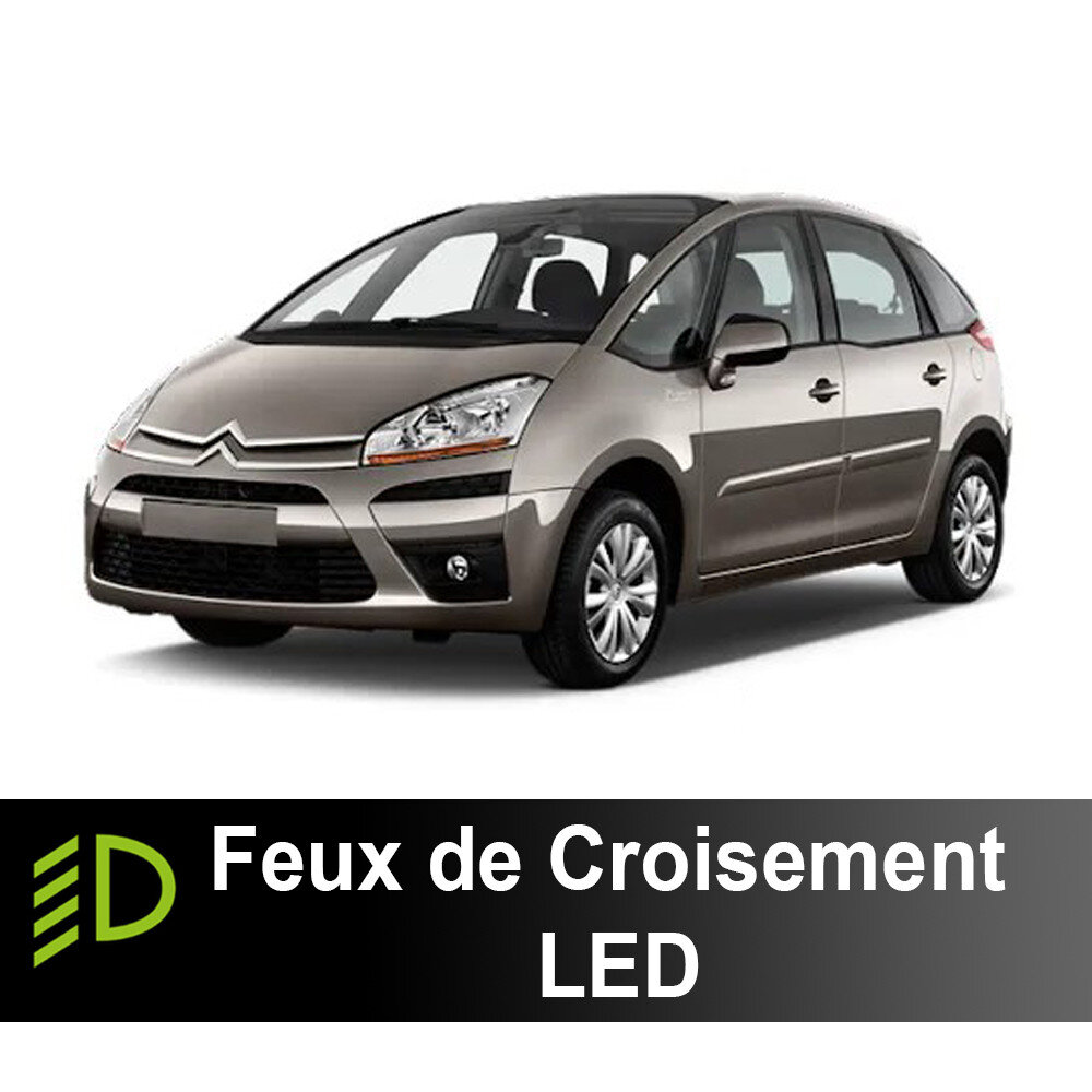 Pack de luces de cruce LED Citroën C4 Picasso 2006 a 2013 - 90 vatios - 15300 lúmenes Pack de luces de cruce LED Citroën C4 Picasso 2006 a 2013 - 90 vatios - 15300 lúmenes