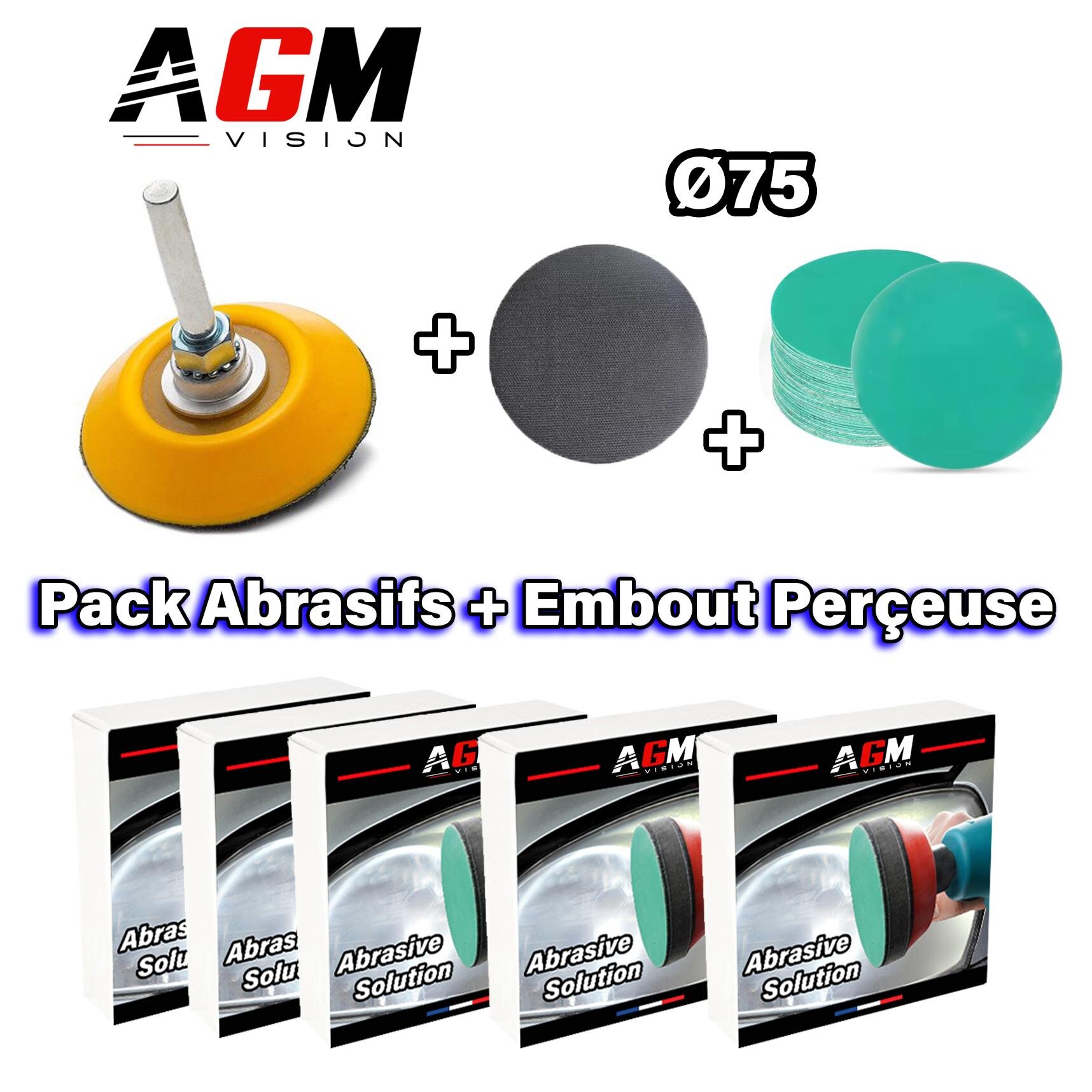 Kit completo dischi abrasivi + punta trapano per rinnovamento fari Kit completo dischi abrasivi + punta trapano per rinnovamento fari