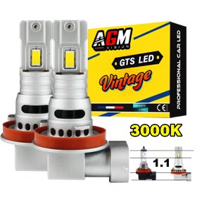 Kit ampoules LED H8 GTS 1.1 EVO R70W - Jaune 3000K - Ventilé - AGM Vision