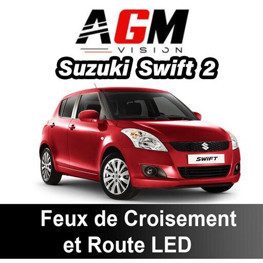 PACK LED Feux de Croisement / Route Suzuki Swift 2 de 2004 à 2010 PACK LED Feux de Croisement / Route Suzuki Swift 2 de 2004 à 2010