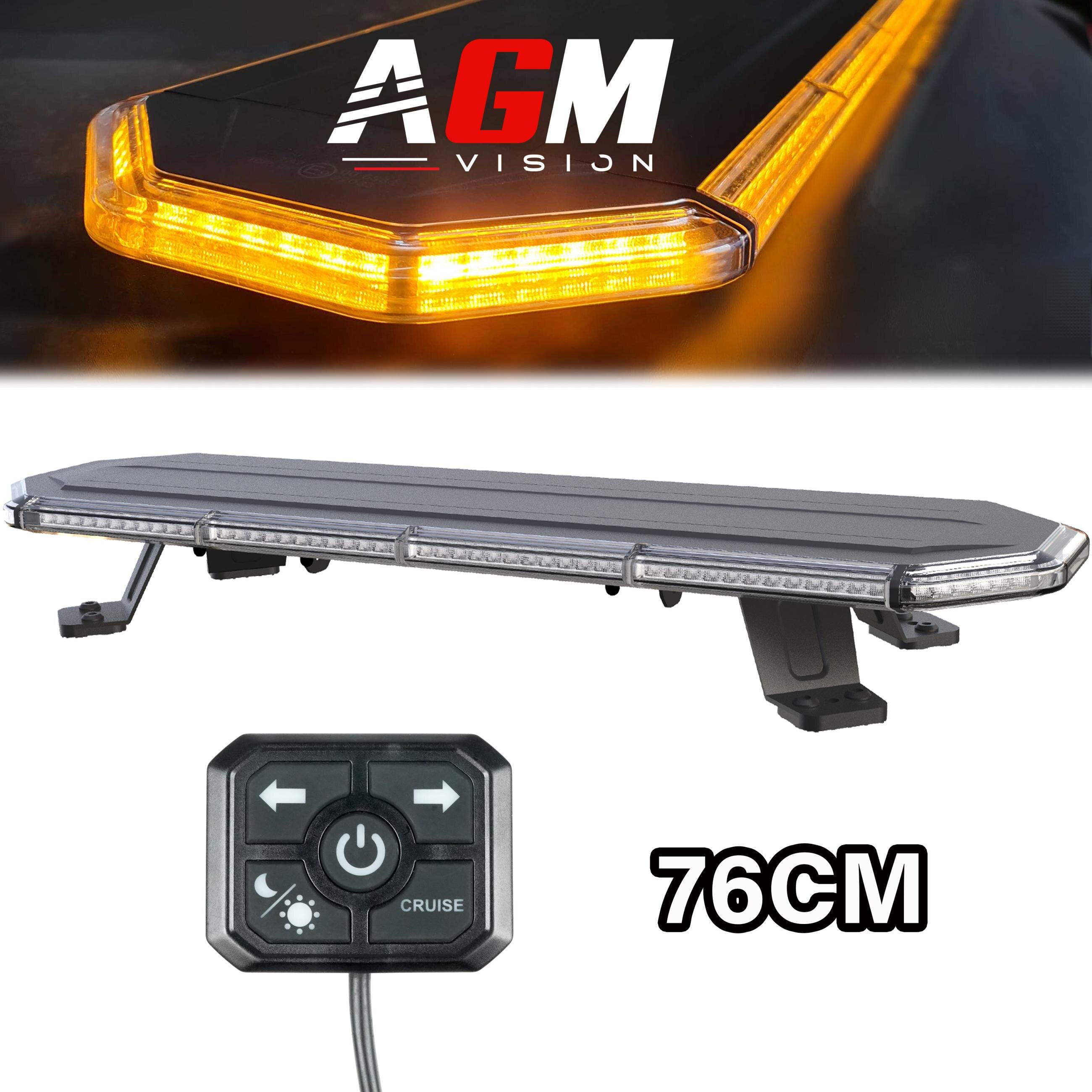LED-ramp Gyrophares Dark Slim Serie Oranje, 76cm, 110 watt met bedrade afstandsbediening LED-ramp Gyrophares Dark Slim Serie Oranje, 76cm, 110 watt met bedrade afstandsbediening