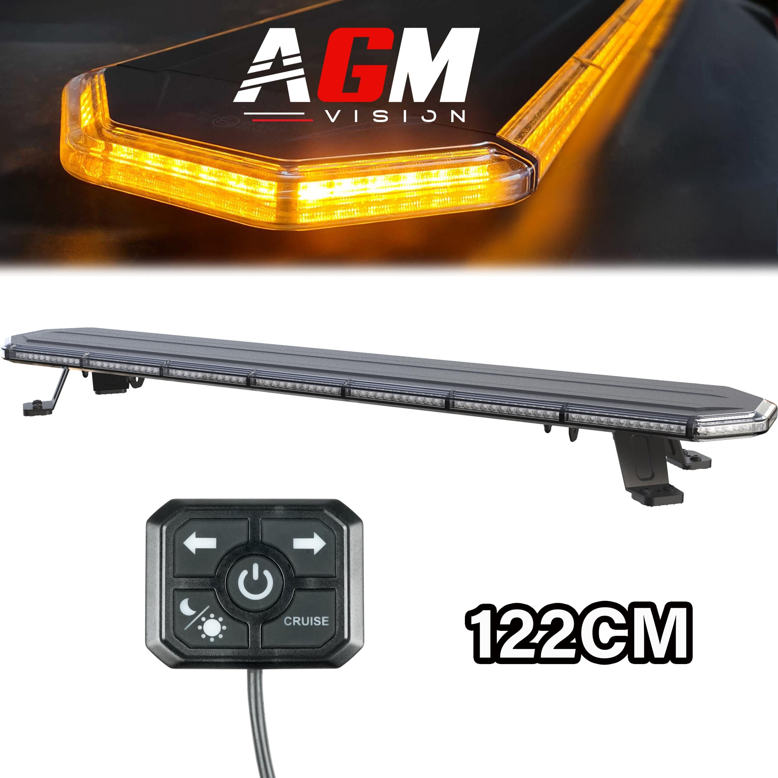 LED-ramp Gyrophares Dark Slim Serie Oranje, 122cm, 160 watt met bedrade afstandsbediening LED-ramp Gyrophares Dark Slim Serie Oranje, 122cm, 160 watt met bedrade afstandsbediening