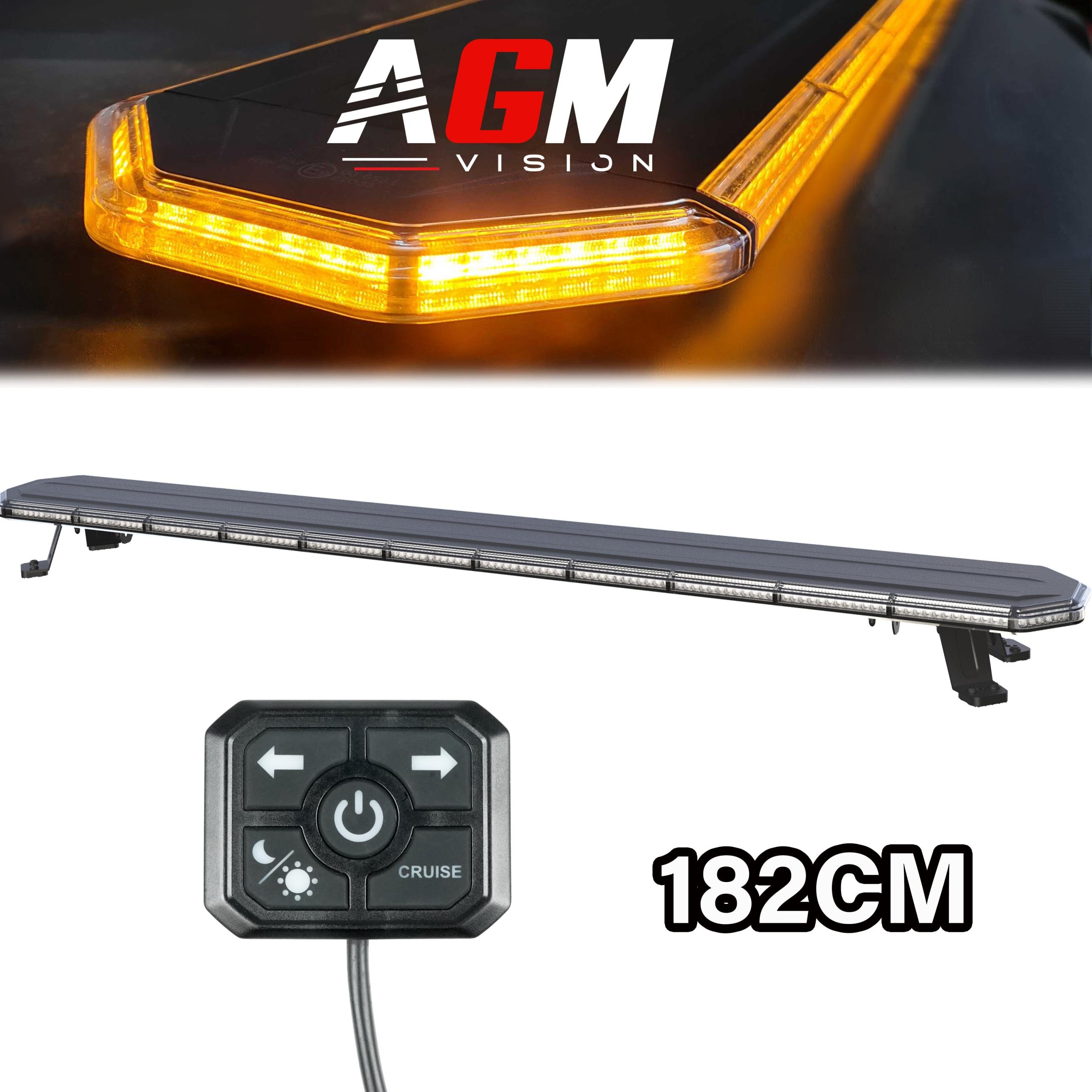 LED-ramp Gyrophares Dark Slim Serie Oranje, 182cm, 220 watt met bedrade afstandsbediening LED-ramp Gyrophares Dark Slim Serie Oranje, 182cm, 220 watt met bedrade afstandsbediening