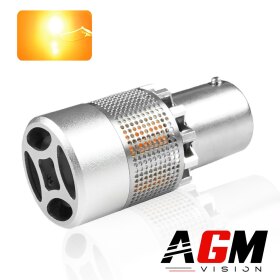 LED-lamp PY21W-BAU15S Chroom Effect (Oranje) - AGM Vision