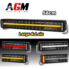 Dual Inferno LED Bar, 192W, Tricolor + Strobe, 58cm - AGM Vision