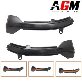 Kit 2 clignotants dynamiques de rétroviseur BMW (noir fumé) – Type 3 - AGM Vision
