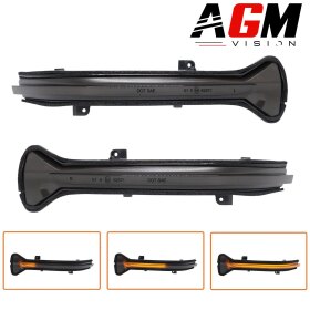 Kit 2 clignotants dynamiques de rétroviseur BMW (noir fumé) – Type 5 - AGM Vision