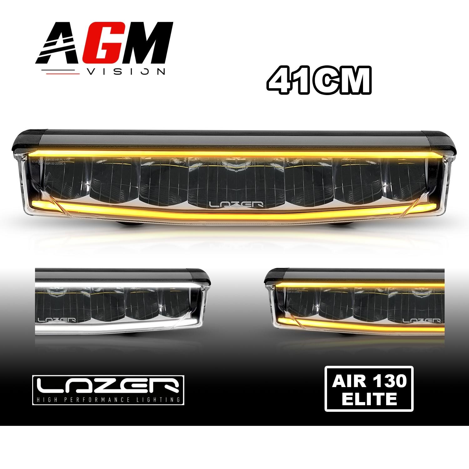 LAZER AIR 130 ELITE LED BAR - Double White / Orange Position Light LAZER AIR 130 ELITE LED BAR - Double White / Orange Position Light