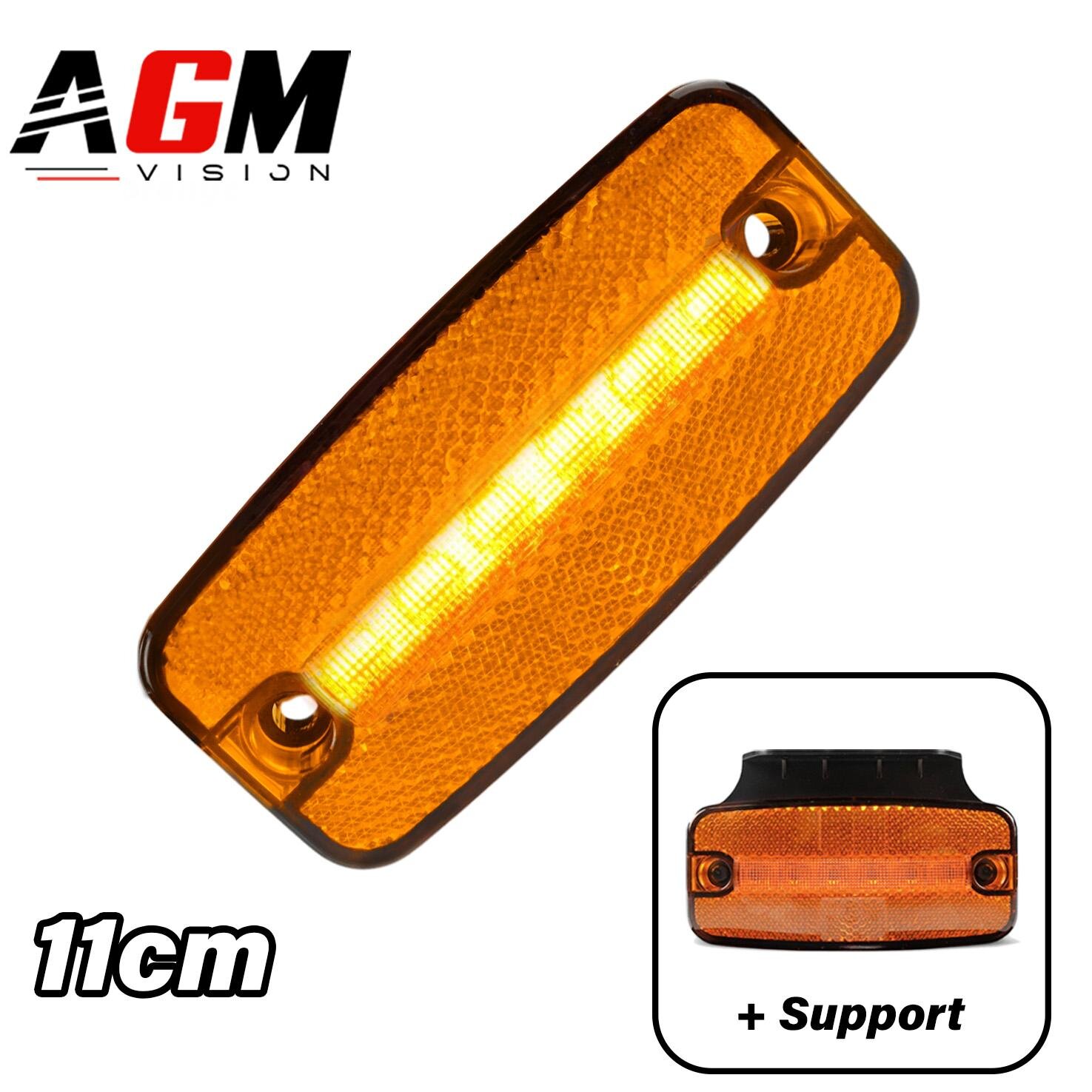LED marker light Catadioptric + Bracket (orange) - 11 cm LED marker light Catadioptric + Bracket (orange) - 11 cm