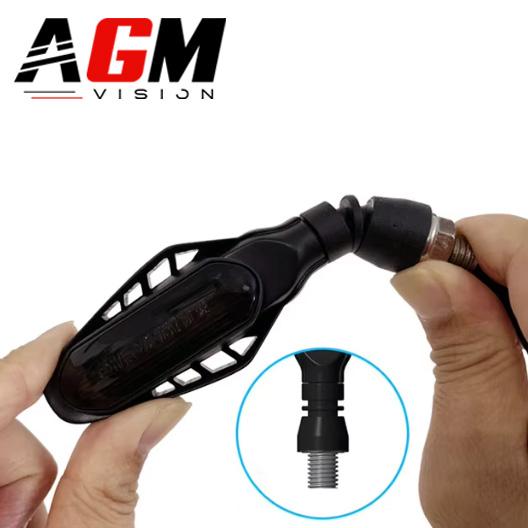 Clignotants LED Moto 2-en-1 – Feux Dynamiques Blanc/Jaune Étanche Avec Éclairage Plaque Immatriculation