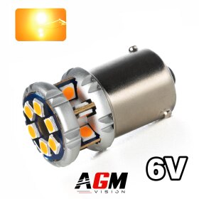 LED-lamp R5W-R10W Mini Ultra Power Oranje 6V - AGM Vision