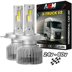 Kit Ampoules LED H4 X-TRUCK - V2 - 150 Watts - 24 Volts - AGM Vision