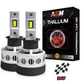 Kit ampoules LED H3 Thallium 24V, Compétition, Ultra Puissante, 170 WATTS, 32 000 LUMENS - AGM Vision