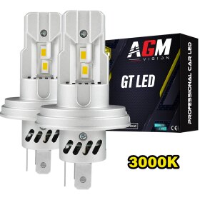 Kit ampoules LED R2 P45T GT - Jaune 3000K - AGM Vision