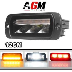Mini barra LED trasera empotrable - 12cm - 5 funciones 10 vatios, 4x4, buggy, SSV y ATV - AGM Vision