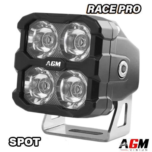 Faro LED Quadrato Race Pro Spot 60W + Luce di posizione Arancione Faro LED Quadrato Race Pro Spot 60W + Luce di posizione Arancione
