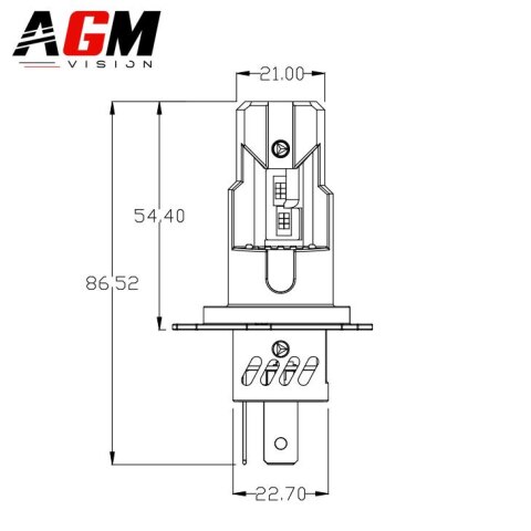 Kit LED-Lampen H4 GT - WEISS 6500K - 24 Volt
