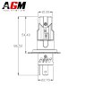 Kit LED-Lampen H4 GT - WEISS 6500K - 24 Volt