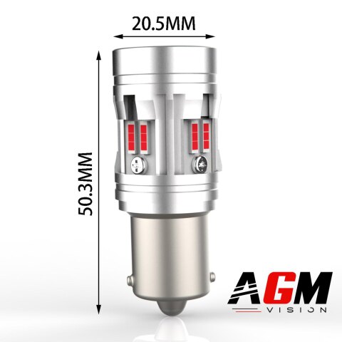 Lampadina LED P21W-BA15S VORTEK MAX (rossa)
