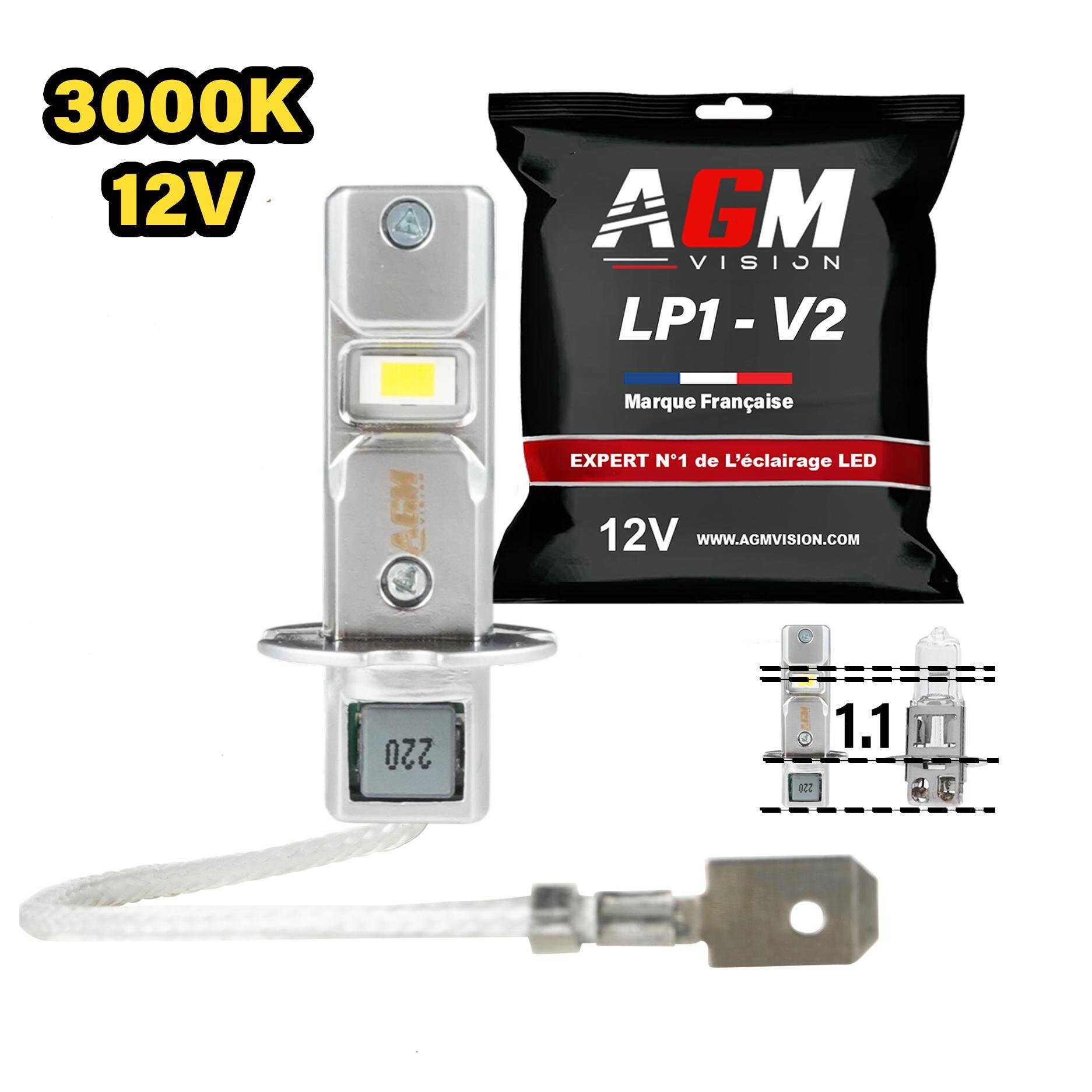 Lâmpada LED H3 LP1 - 12V - Amarelo 3000K Lâmpada LED H3 LP1 - 12V - Amarelo 3000K