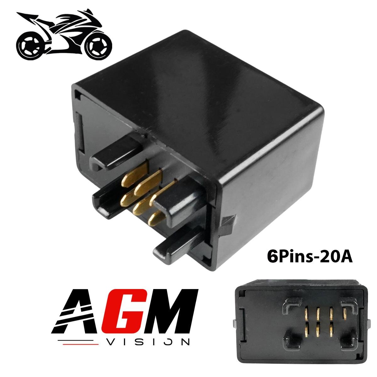Relé / central de pisca LED para moto - 6 pinos - MT4 SUZUKI Relé / central de pisca LED para moto - 6 pinos - MT4 SUZUKI