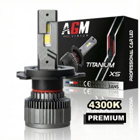 Ampoule LED H4 Titanium XS - blanc chaud 4300 K - AGM Vision