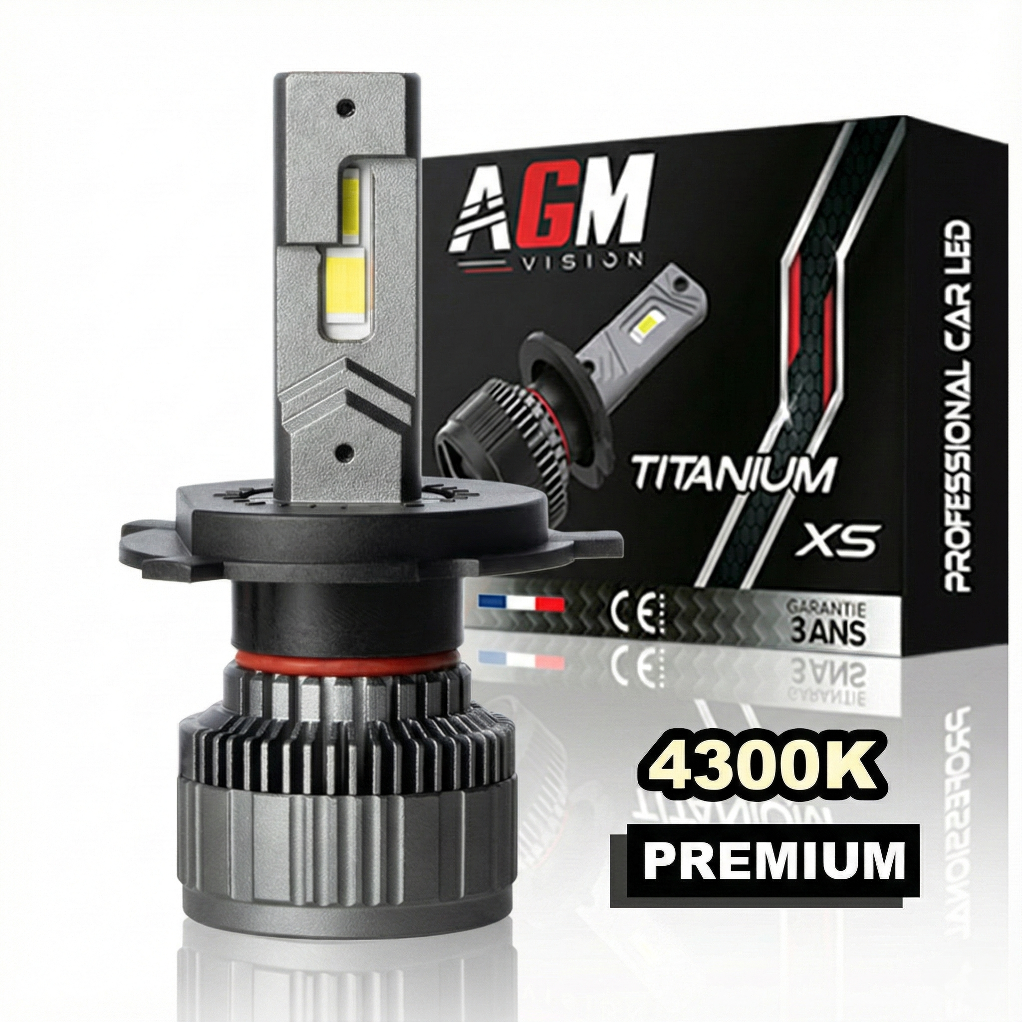 Ampoule LED H4 Titanium XS - Blanc chaud 4300 K Ampoule LED H4 Titanium XS - Blanc chaud 4300 K