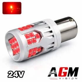 Lâmpada LED P21/5W-BAY15D - UltraBoost 24V - Vermelha - AGM Vision