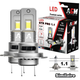 Kit ampoules LED H18 GTR PRO 1.1 70W - Ventilé - AGM Vision
