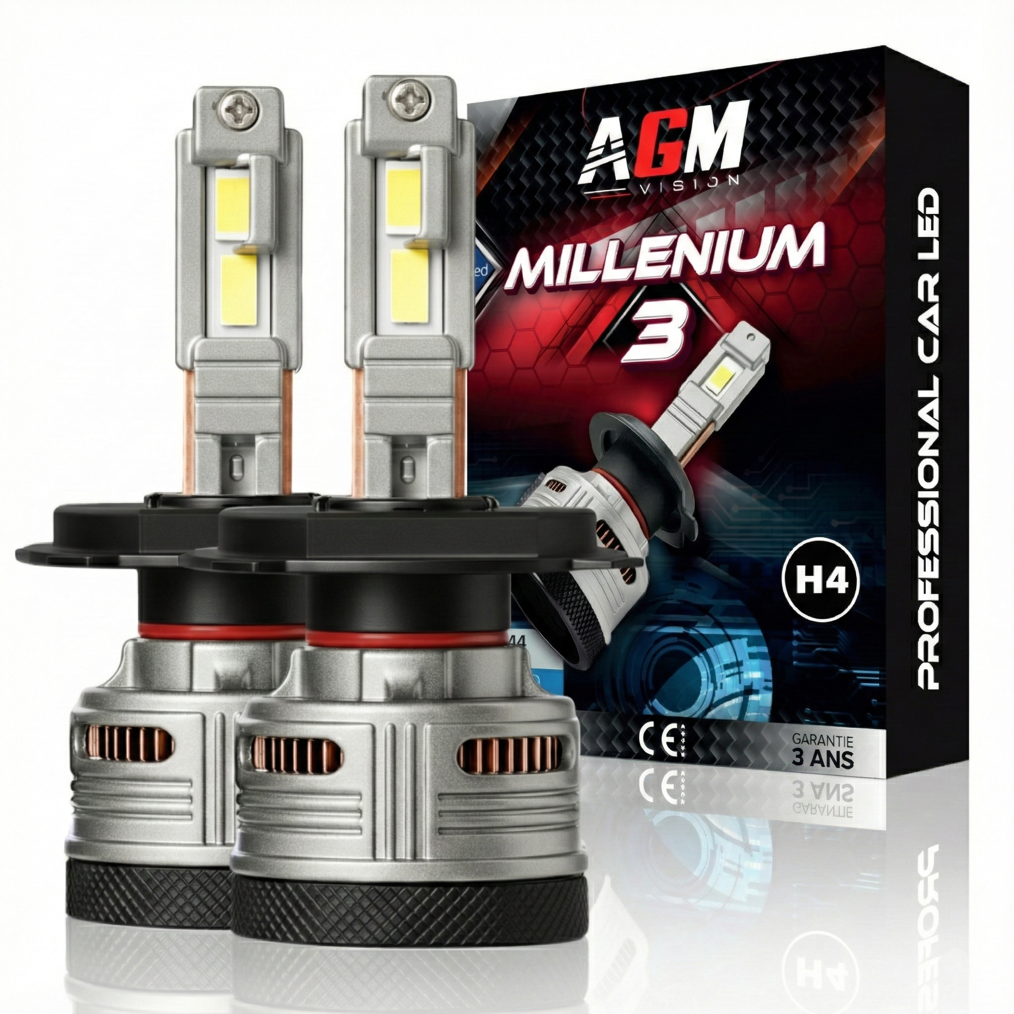 Kit lampadine LED H4 Millenium 3 Ultra Can-bus V2, 144 Watt Kit lampadine LED H4 Millenium 3 Ultra Can-bus V2, 144 Watt